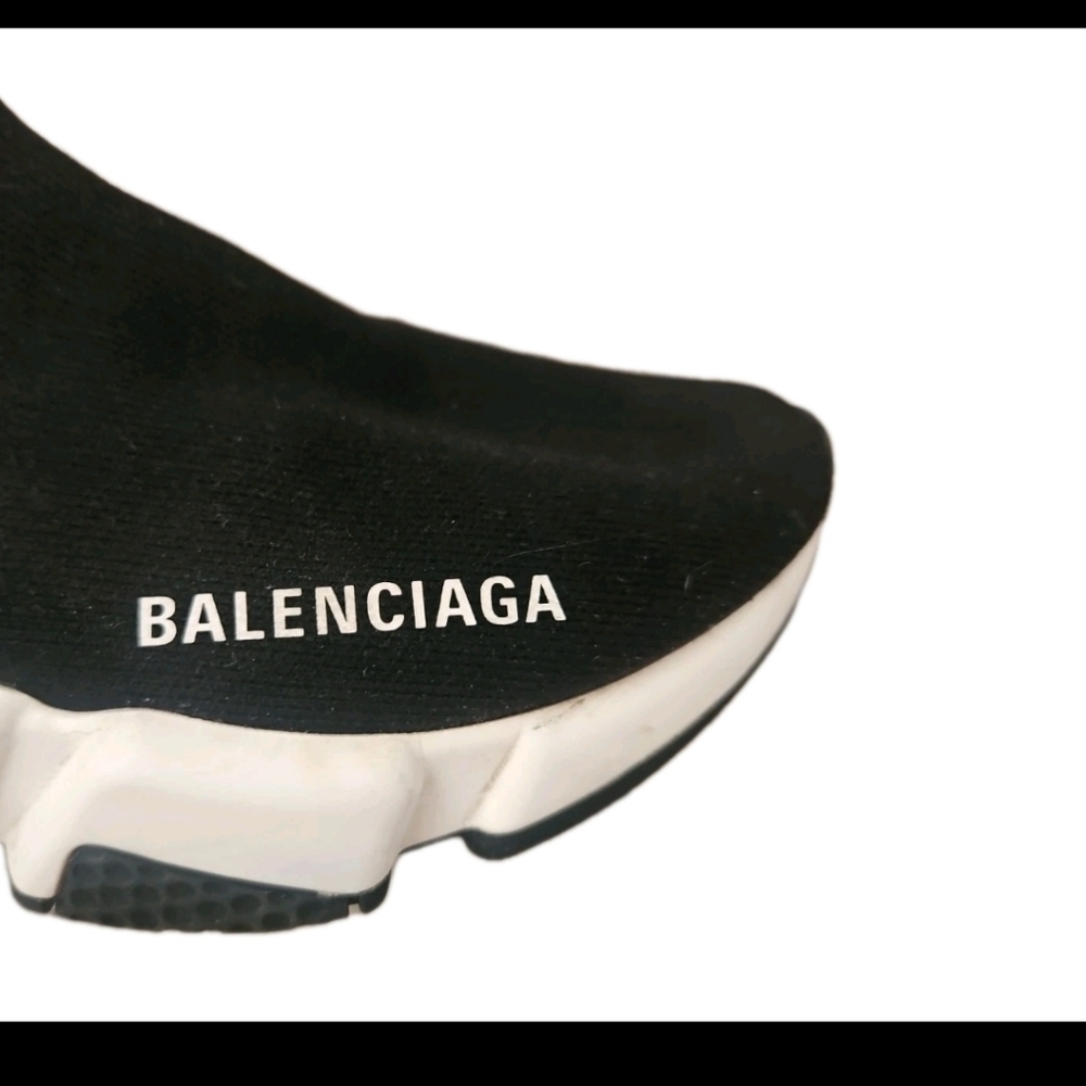 Balenciaga Womens Black And White Speed 2.0 Knit Sock Trainer Designer Sneaker 6 - Picture 11 of 14